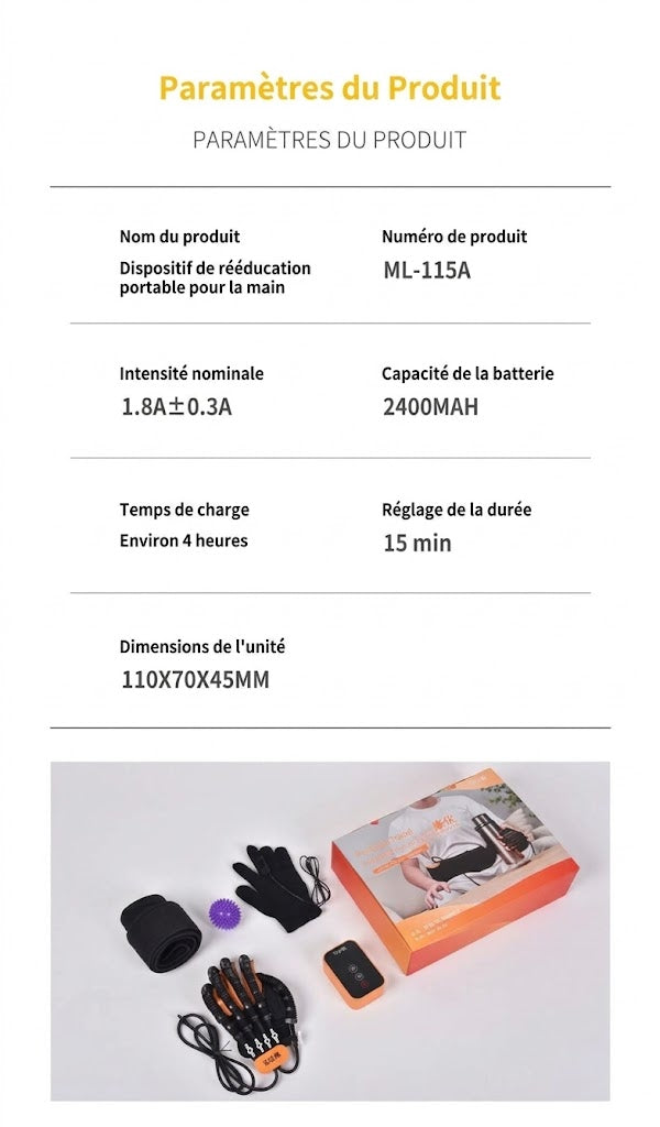 Gant Robotique de Rééducation des Mains et Doigts – Dispositif d'Entraînement et d'Autonomie pour Hémiplégie