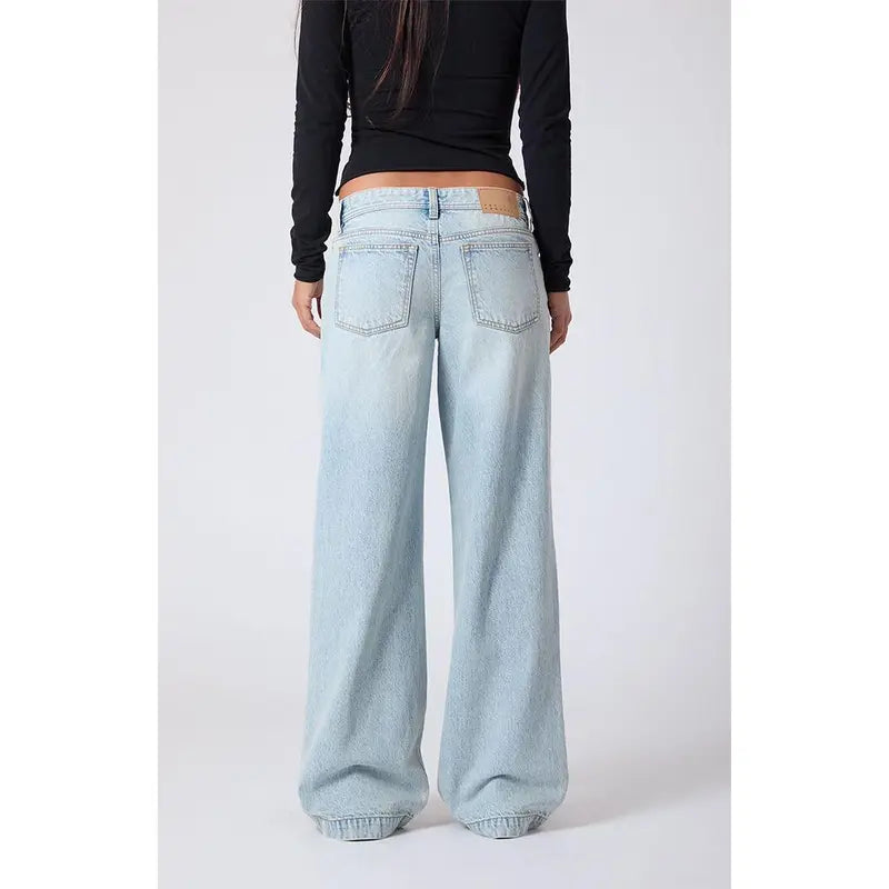 Pacsun Women'S Kaia Ultimate Low Rise Baggy Jeans Light Blue Wash